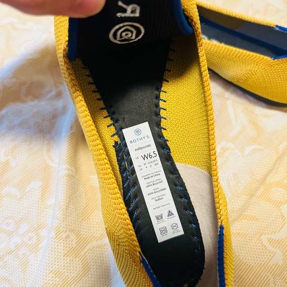 Rothy’s The Point Marigold Yellow Textile Ballet Flat Comfort Women’s size 6.5 - Picture 7 of 8